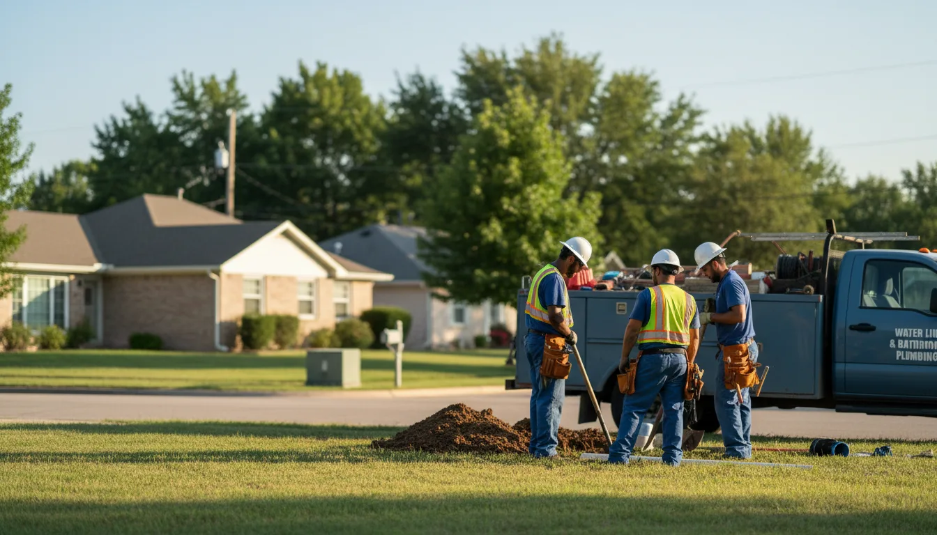 Residential water line and bathroom plumbing service in Harrisonville, NJ